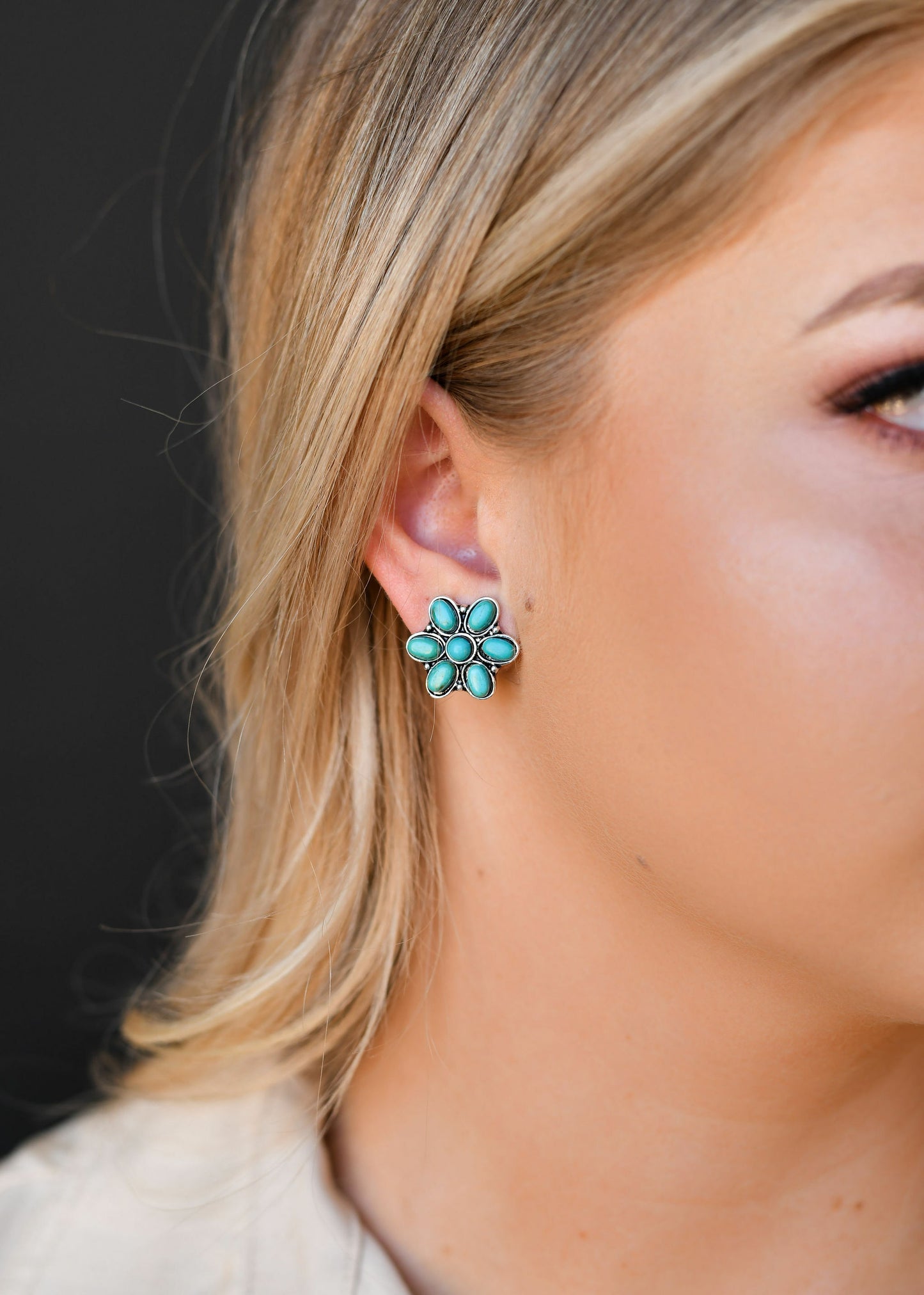 Turquoise Flower Stud Earring