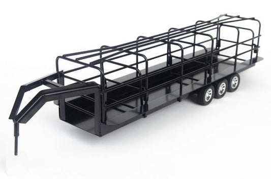 Long Gooseneck Trailer with Split Gates Black