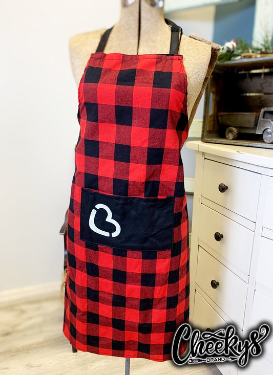 Cooksey Red & Black Plaid Apron