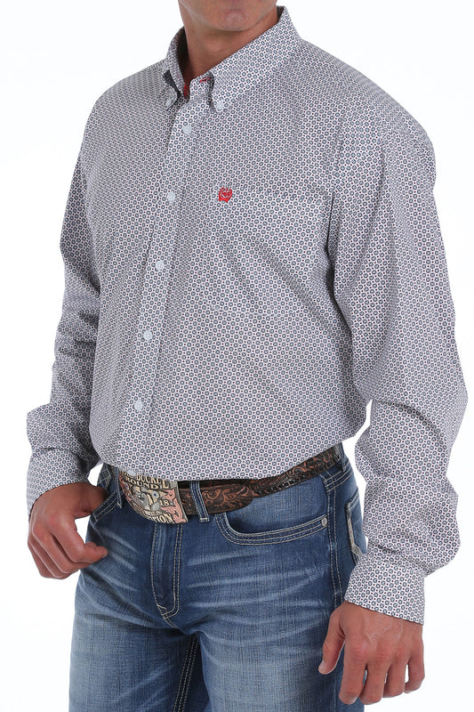 Cinch Men's Printed Long-Sleeve Button-Down Shirt