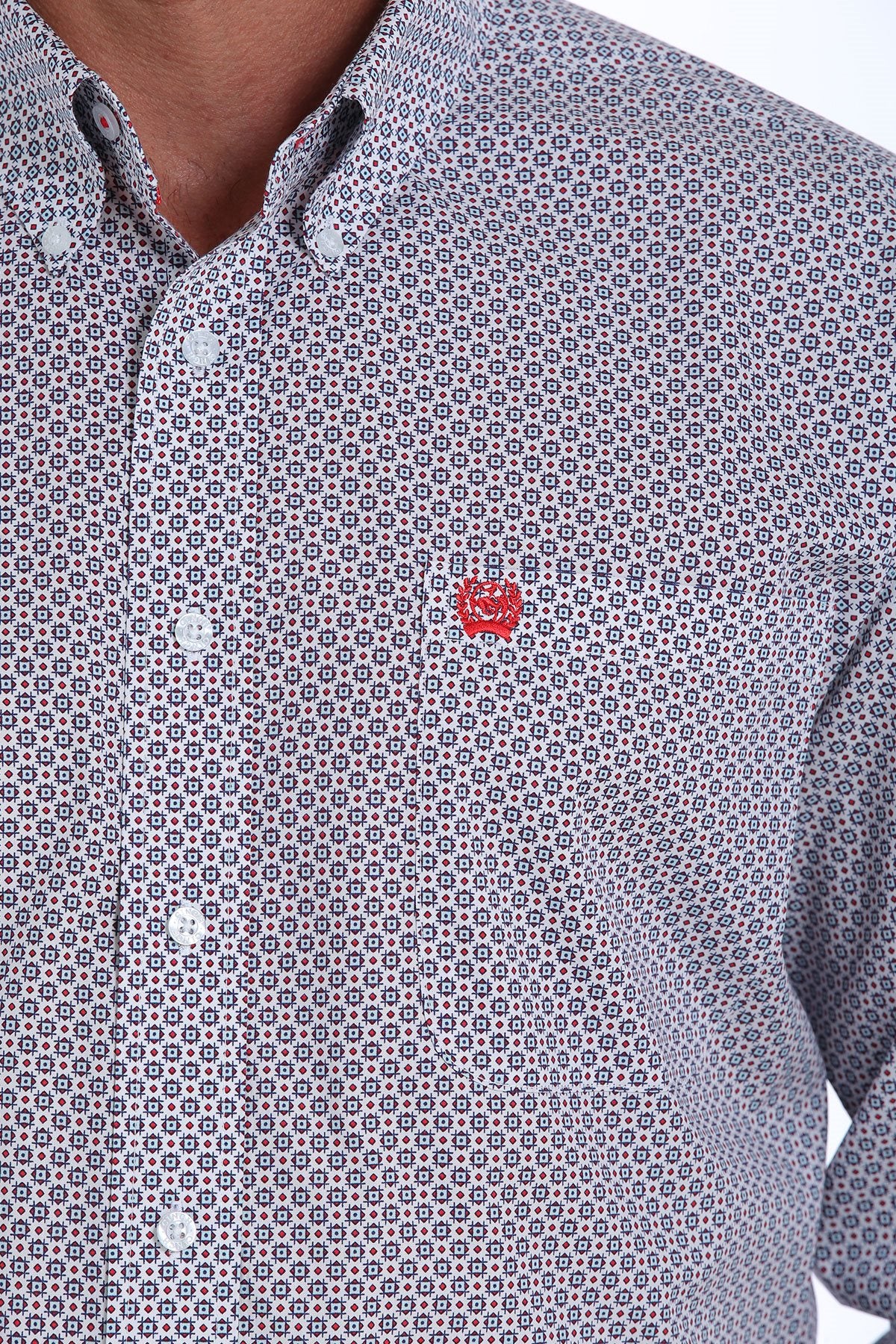 Cinch Men's Printed Long-Sleeve Button-Down Shirt