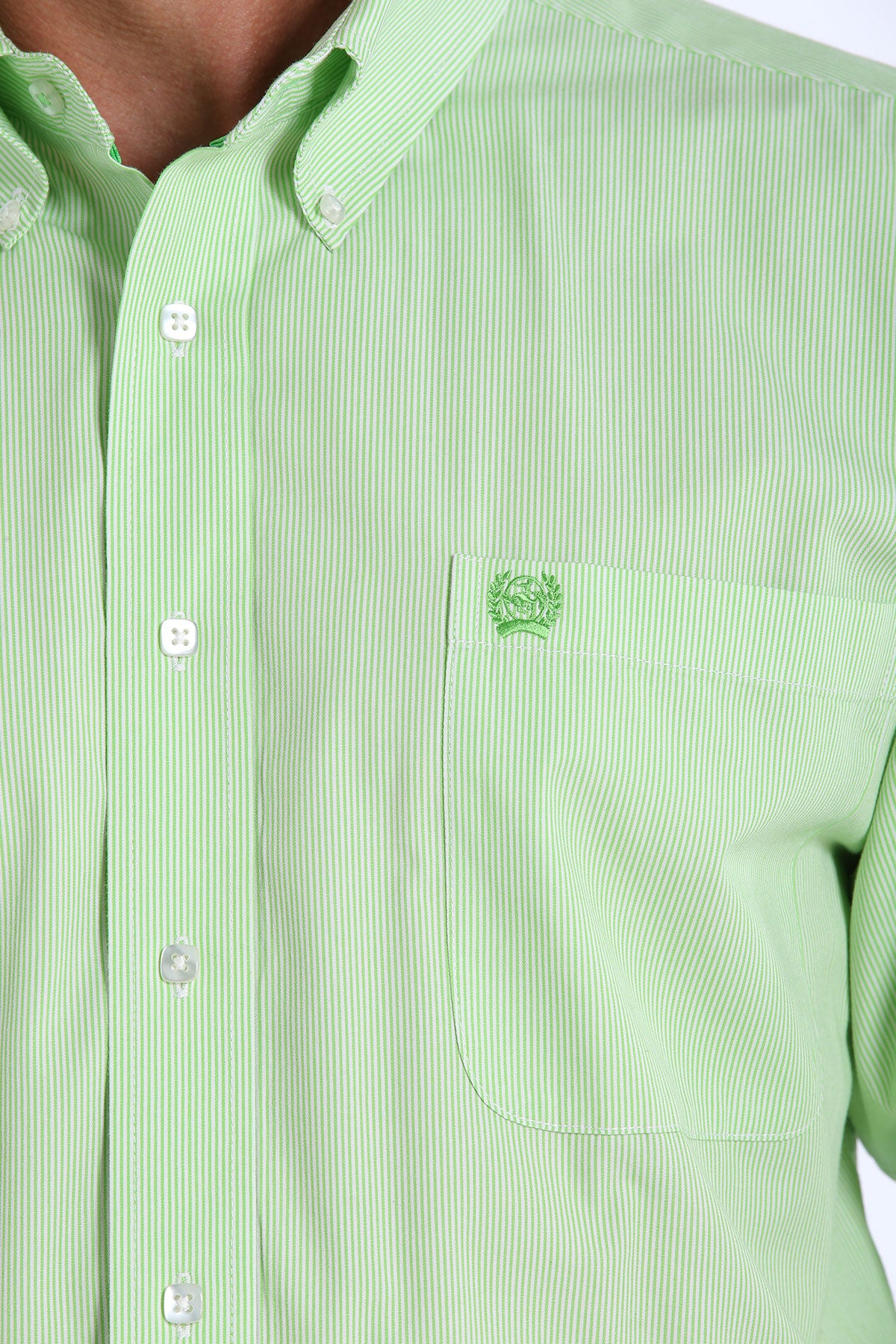 Cinch Men's Lime Green Pinstripe Button-Down Shirt