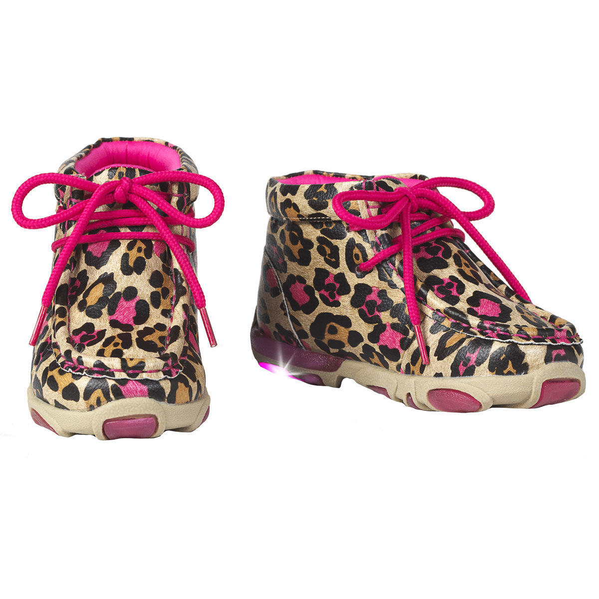 Children's Maisie Pink Leopard Light Up Casual Shoe