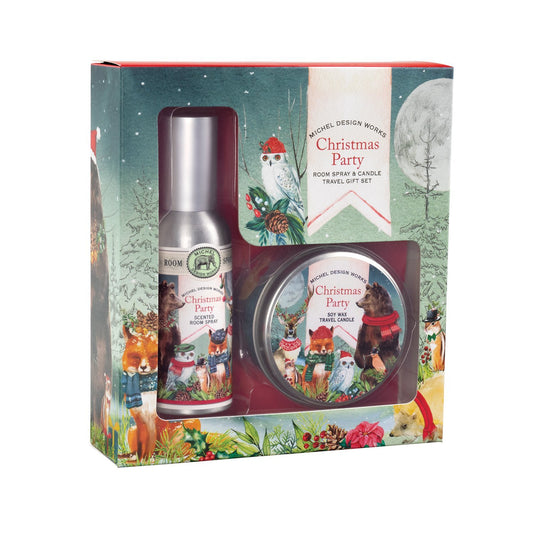 Michel Design Works Christmas Party Room Spray and Candle Travel Gift Set