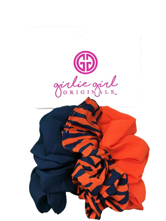 Girlie Girl Orange/Blue Tiger Scrunchie Assorted Pack