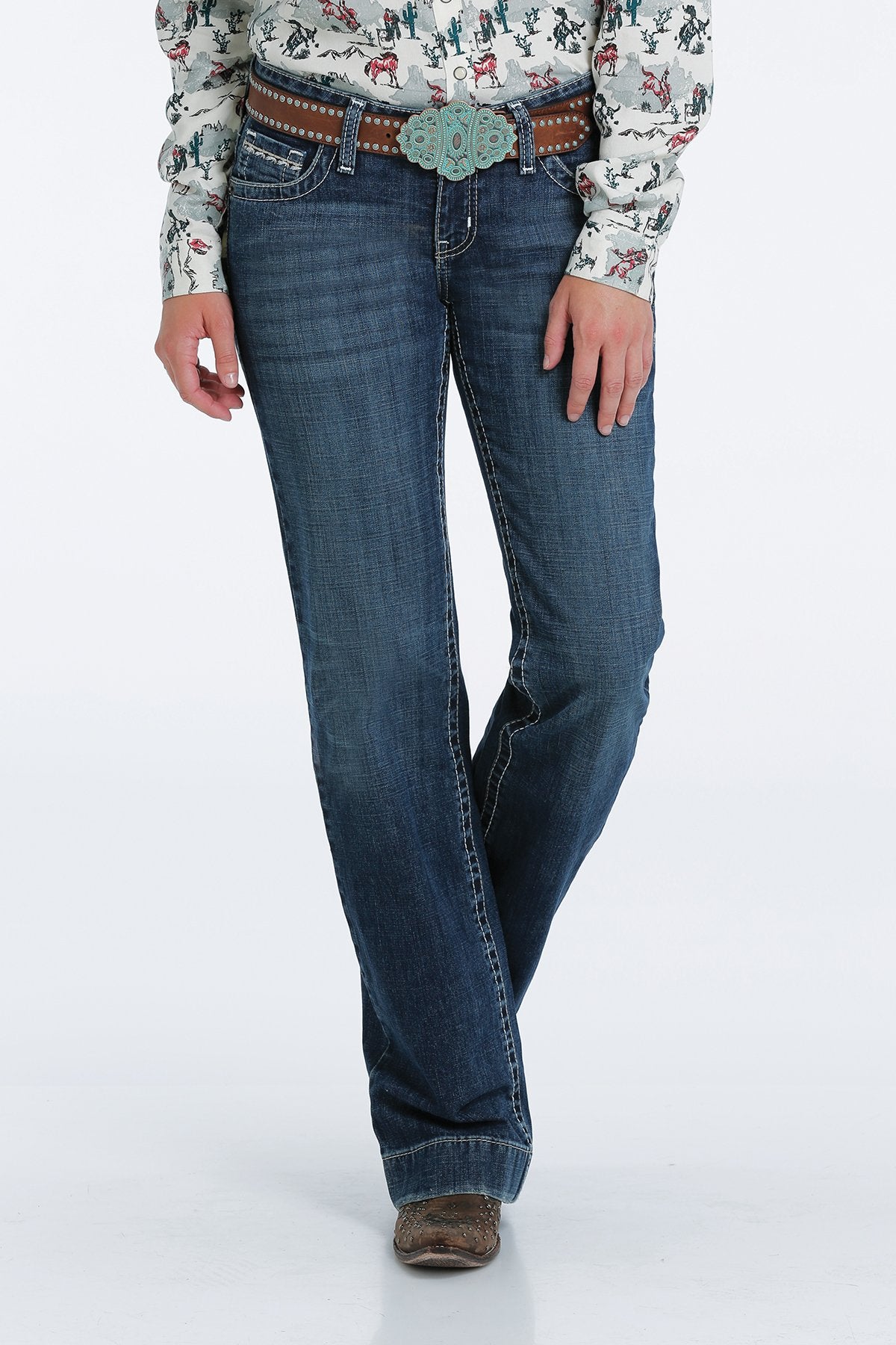 Women's Cruel Girl Mid-Rise Jayley Trouser Medium Stonewash Jeans