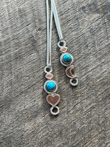 Spade Bit Necklace with Authentic Turquoise