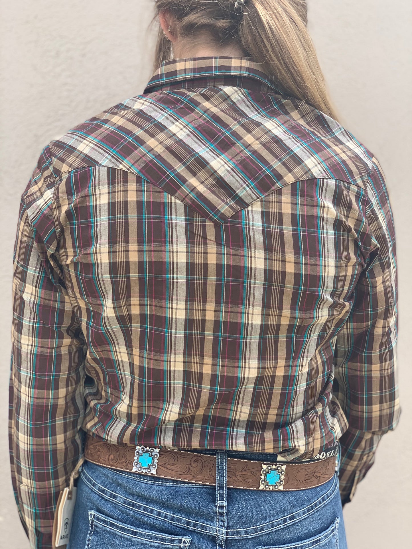 Women's Wrangler Multi-Color Plaid Western Snap Shirt (Multiple Colors)