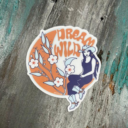 Dream Wild Moon Western Sticker