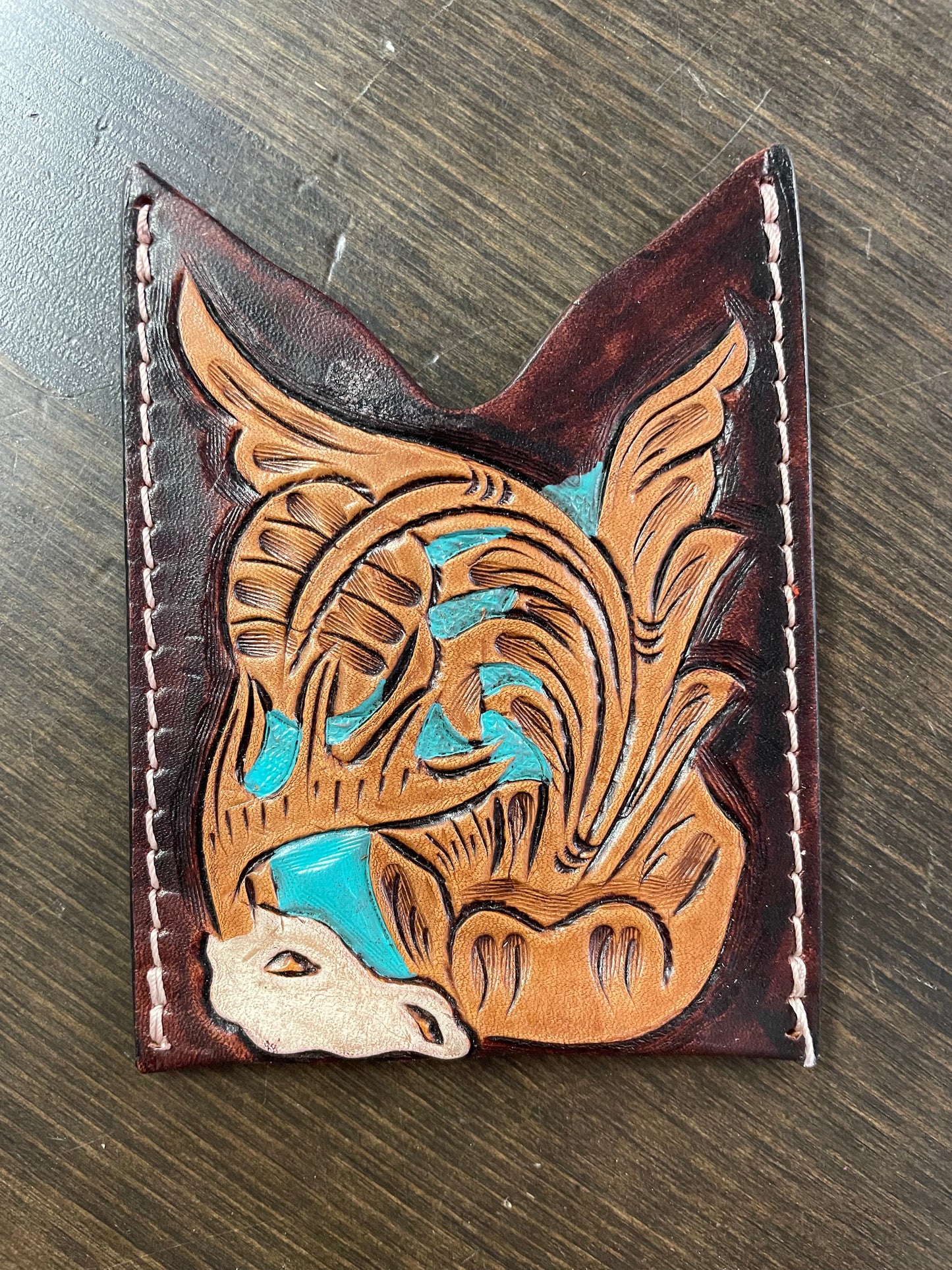 Leather Tooled Card Keeper
