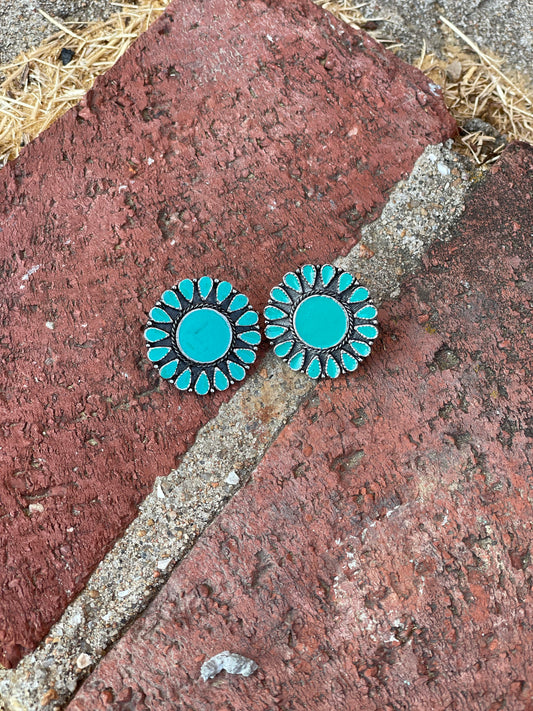 Tipsy Turquoise Stud Earrings