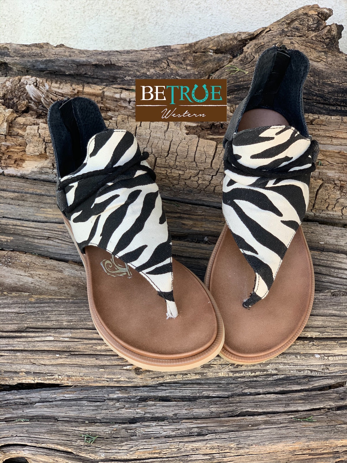 Very G Zebra Print Sparta Sandals Be True Western Boutique