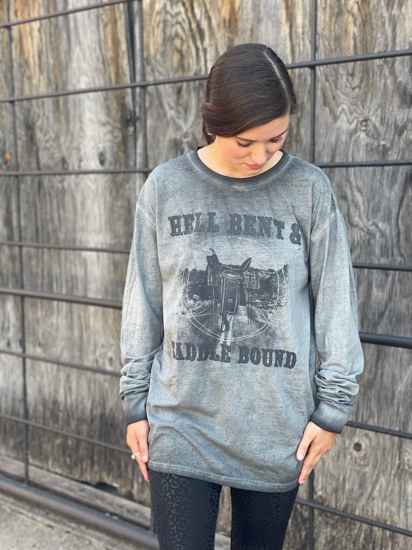Hell Bent and Saddle Bound Long Sleeve Tee