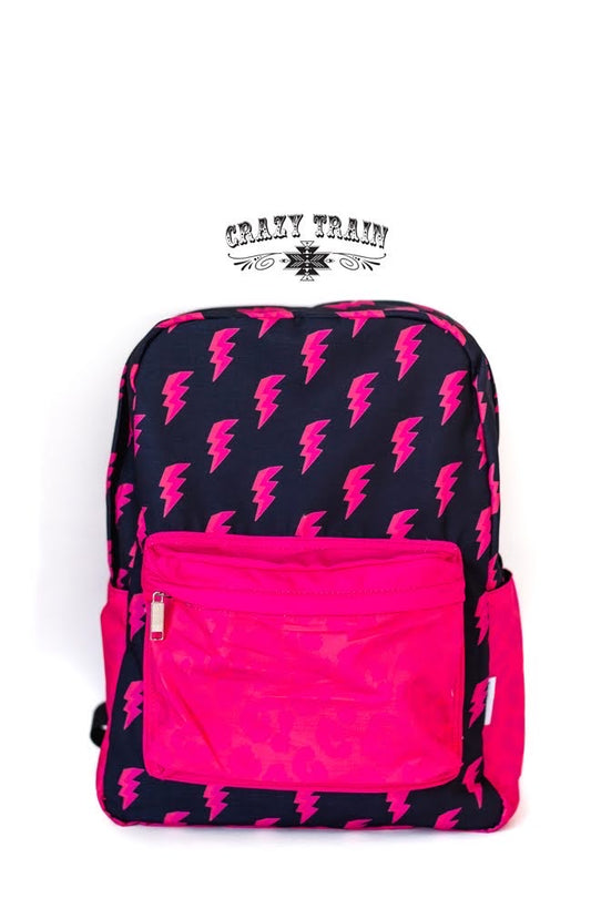 Crazy Train Pink Bolt Crash Course Backpack
