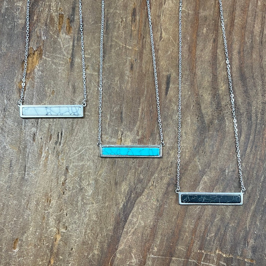 The Slab Bar Necklace (multiple colors)