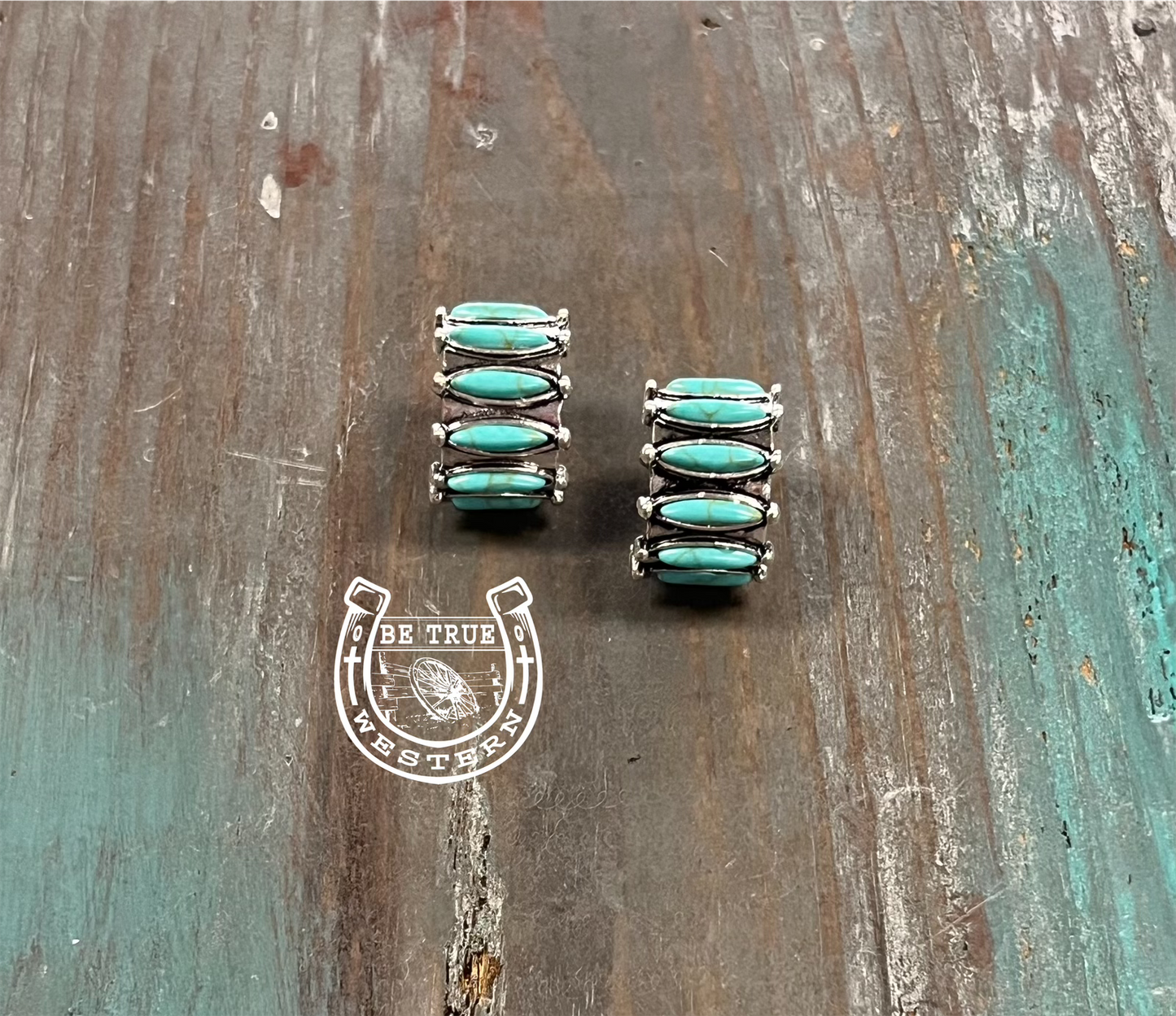 The Turquoise Stone Hoop Earrings