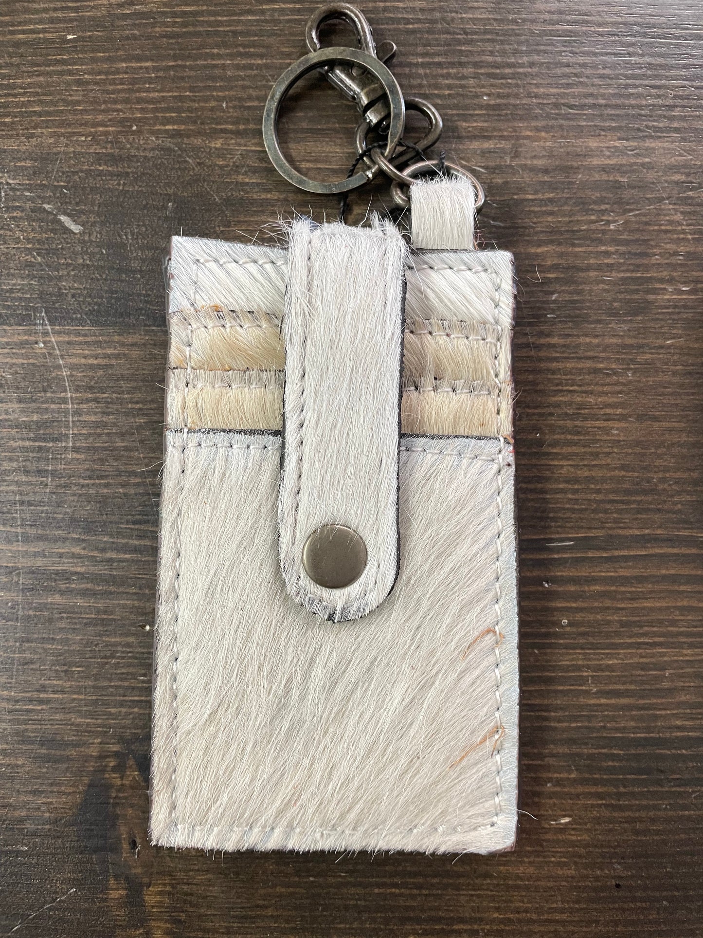 Cowhide Card Keeper Keychain
