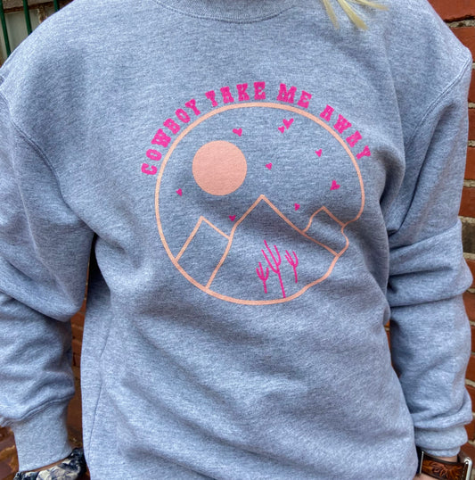 Cowboy Desert Graphic Youth Sweater