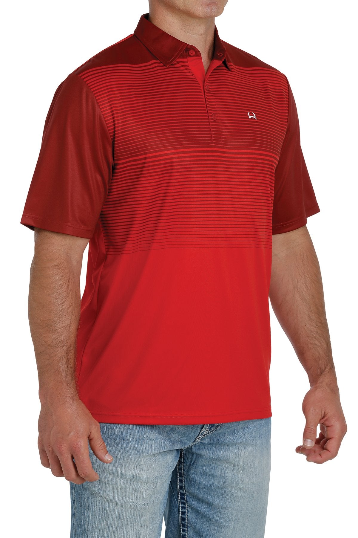 Men's Cinch Arenaflex Polo - Red Stripe