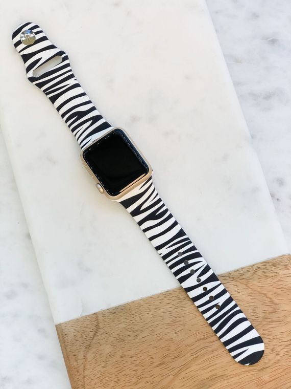Zebra Print Silicone Smart Watch Band